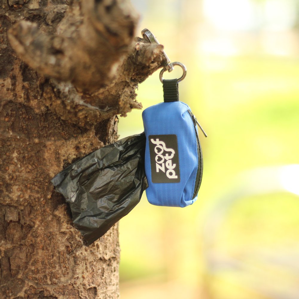 Blue Poop Bag holder for dogs